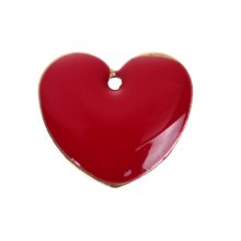 10 silver sequins enamelled double face heart N°03