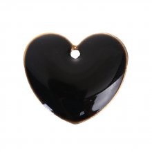 10 silver sequins enamelled double face heart N°06