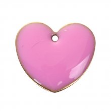 10 silver sequins enamelled double face heart N°07