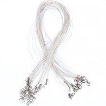 3 organza ribbon and white waxed cord necklaces