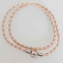 European bracelet 2 turns braided Clip Uni 02 20cm