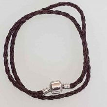 European bracelet 2 turns braided Clip Uni 06 20cm