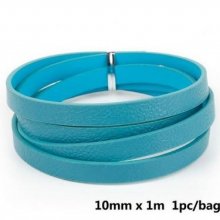Leather 10 mm Peacock Blue 1 meter