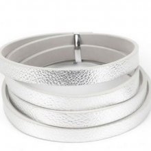 Leather 10 mm Silver 1 meter