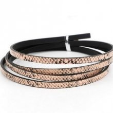 Leather 05 mm Old Pink snake skin design 1 meter