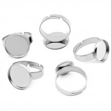 10 supports cabochons ring of 12 mm Silver N°04