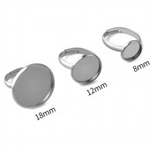 1 support cabochon ring of 16 mm silver n°04