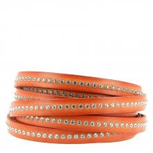 Orange Leather 10 mm Swarovski Strass by 20 cm