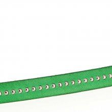 Leather Ball B-Green 10 mm with nickel free ball chain per 20 cm