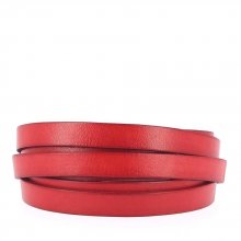 Red Calf Flat Leather 10 mm by 20 cm Smooth