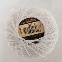 Embroidery cotton beads on a spool, Anchor - 10 g White
