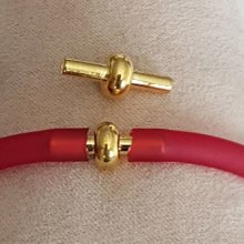 Golden Clasp for Hollow Pvc Cord 5 mm