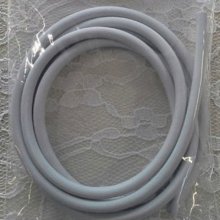 1 meter Pvc Hollow cord 4 mm Light Grey Pastel