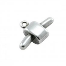 Silver Clasp for Hollow Pvc Cord 5 mm