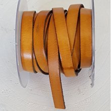 10 mm Smooth Dark Orange Flat Calf Leather by 20 cm