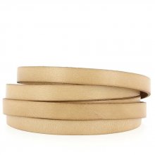 Flat Sand Calf Leather 10 mm Smooth by 20 cm
