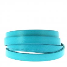 Flat Calf Leather Azzurro of 10 mm Smooth by 20 cm