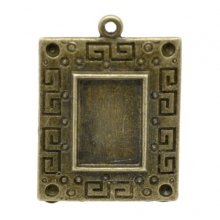 1 rectangular cabochon holder N°01 Bronze