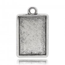1 rectangular cabochon holder N°04 Silver