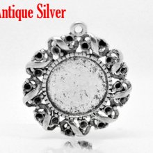 1 support cabochon 14 mm N°01 Silver