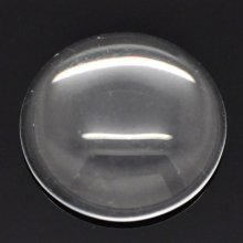 Cabochon Round 16 mm in transparent burr glass N°06
