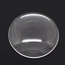 Cabochon Round 20 mm in transparent burr glass N°08