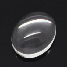 Oval Cabochon 08 x 10 mm in clear burr glass N°15 per 2 pieces