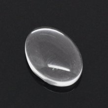 Oval Cabochon 10 x 14 mm x 2 pieces of clear burr glass N°16
