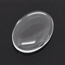 Oval Cabochon 13 x 18 mm x 2 pieces of clear burr glass N°17