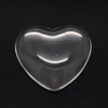 Cabochon Heart 17 x 18 mm in clear burr glass N°23