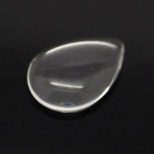 Cabochon Drop 13 x 18 mm in clear burr glass N°24
