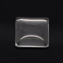 Cabochon Square 15 x 15 mm in transparent burr glass N°26