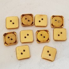 Gold Button N°06 of 18 mm Square