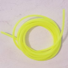 1 meter of hollow pvc cord of 2 mm Yellow Fluo.