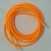 1 meter of hollow pvc cord of 2 mm Orange Fluo.