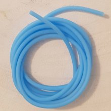 1 meter of hollow pvc cord of 2 mm Turquoise.