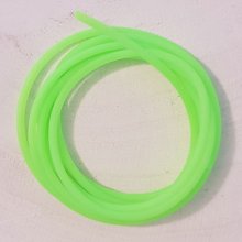 1 meter of hollow pvc cord of 2 mm Fluo Green.