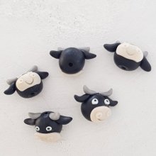Cow head in polymer clay