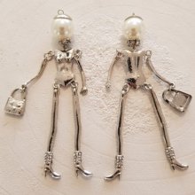 Doll body in metal color Silver and Strass 10 cm