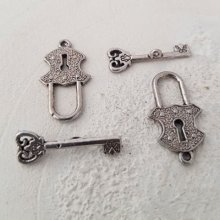 5 Toggle Clasps Round Pattern Silver N°05