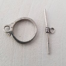 5 Toggle Clasps Round Pattern Silver N°14