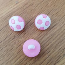 Fancy button with patterns for children football N°02 light pink