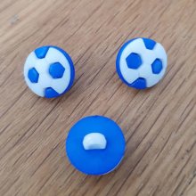 Fancy button with patterns for children football N°03 dark blue