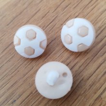 Fancy button with patterns for children football N°05 beige