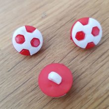 Fancy button with patterns for children football N°06 red