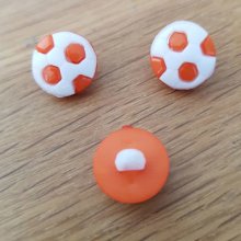 Fancy button with patterns for children football N°07 orange