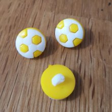 Fancy button with patterns for children football N°11 dark yellow