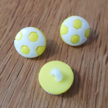 Fancy patterned button for children football N° 12 light yellow