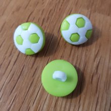 Fancy button with patterns for children football No. 13 light green