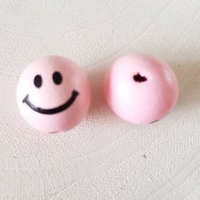 Wooden bead head character N°06 Pink
